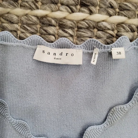 Sandro Meissa Fit Flare Knit Mini Dress Size 38 - Picture 3 of 16